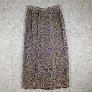 Rena Rowan For Saville A-line Maxi Skirt Paisley Woman's Size 4 Y2K 90's